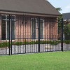 VidaXL Poartă de gard cu v&acirc;rf tip suliță, neagră, 305x175 cm, oțel vopsit &icirc;n c&acirc;mp electrostatic