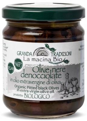 Masline negre BIO fara samburi, in ulei de masline La Macina Bio foto