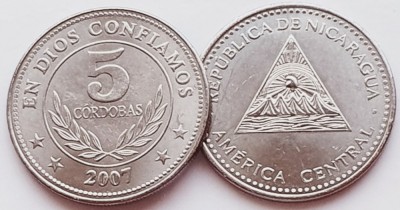 1606 Nicaragua 5 Cordobas 2007 km 90 UNC foto