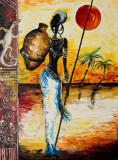 Tablou canvas Africa retro vintage arta52, 50 x 75 cm