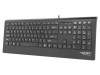 Tastatură neagră NATEC USB A cu cablu 1,8m slim US layout