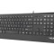 Tastatură neagră NATEC USB A cu cablu 1,8m slim US layout