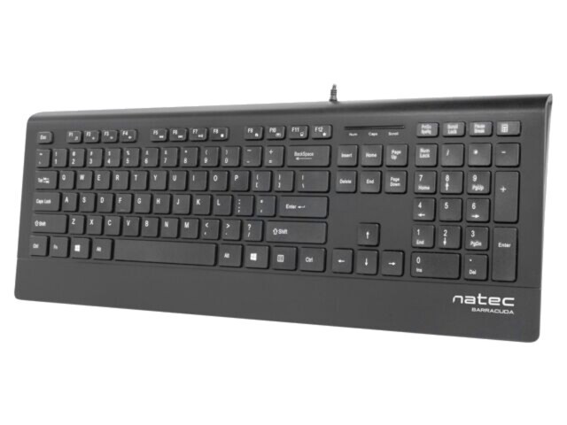 Tastatură neagră NATEC USB A cu cablu 1,8m slim US layout