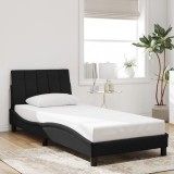 Cumpara ieftin Cadru de pat cu tăblie, negru, 90x200 cm, catifea