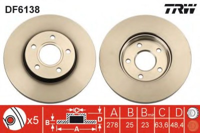 Disc frana FORD C-MAX II (DXA) (2010 - 2016) TRW DF6138 foto