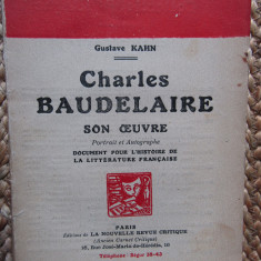 Gustave KAHN - Charles Baudelaire son oeuvre SEMNATURA ALEXANDRU COLORIAN