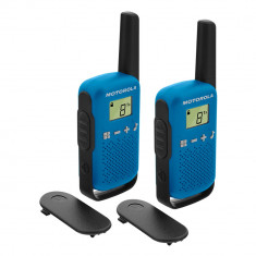 Kit Statie radio PMR portabila Motorola TALKABOUT T42 BLUE set cu 2 buc + Cadou Sticky Pad Blue foto