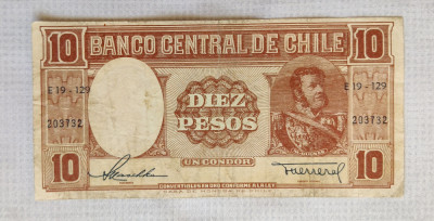 Chile - 10 Pesos ND (1947) foto