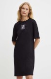 Armani Exchange rochie din bumbac culoarea negru, mini, oversize, 6DYA79 YJ3RZ
