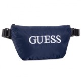 Guess, Quatro, Borsetă din textil, Albastru, 19/28,5 x 17 x 4 cm, Pentru bărbați