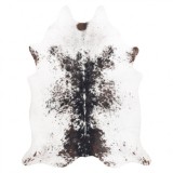 Covor Artificial Cowhide, Vaca G5074-1 alb maro din piele, 155x195 cm, Dreptunghi, Poliester