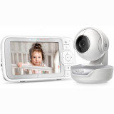 Camera de supraveghere bebelusi Hubble Connected Nursery Pal Connect, Monitor Smart 5&quot;, HD, alb