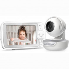 Camera de supraveghere bebelusi Hubble Connected Nursery Pal Connect, Monitor Smart 5", HD, alb