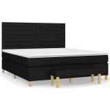 Cumpara ieftin Pat box spring cu saltea, negru, 180x200 cm, catifea