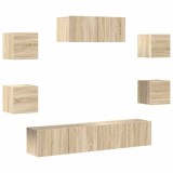 Cumpara ieftin Set dulapuri TV, 7 piese, stejar sonoma, lemn prelucrat
