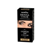 Vopsea de sprancene Crema Henna, Venita, Negru, 1.0, 15ml