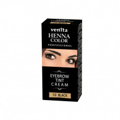 Vopsea de sprancene Crema Henna, Venita, Negru, 1.0, 15ml