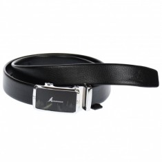 Curea din piele pentru barbati, catarama metalica fara ac, latime 3.5 cm, lungime reglabila, negru - LS200NSS