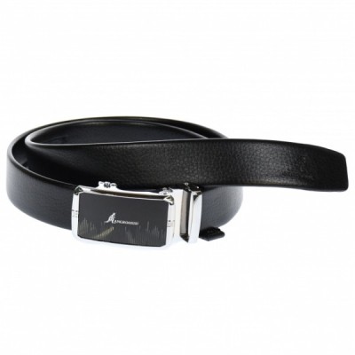 Curea din piele pentru barbati, catarama metalica fara ac, latime 3.5 cm, lungime reglabila, negru - LS200NSS foto
