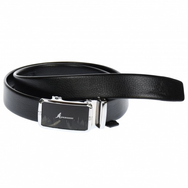 Curea din piele pentru barbati, catarama metalica fara ac, latime 3.5 cm, lungime reglabila, negru - LS200NSS