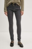 Pepe Jeans jeansi SKINNY JEANS MW femei, culoarea gri, PL204728UH8