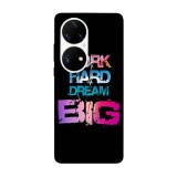 Husa compatibila cu Huawei Nova 8i model Work hard dream big, Silicon, TPU, Viceversa, Transparent, Carcasa