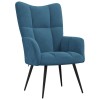 VidaXL Scaun de relaxare, albastru, catifea