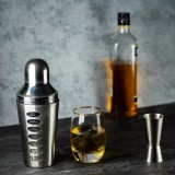 Shaker Cocktail Kinghoff 600ml Inox Argintiu cu Retete Bauturi
