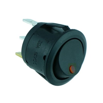 Intrerupator CR 20.2mm 20A 14Vdc negru LED galben foto
