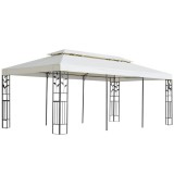 VidaXL Pavilion cu acoperiș dublu, alb, 6x3 m, oțel