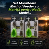 Set Momitoare Method Feeder cu Matriță pentru Nadă, Model 130204