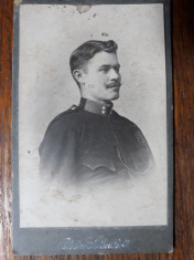 FOTOGRAFIE VECHE - CDV - MILITAR - ATEL. FOTO. SCHULLER BRASOV - INCEPUT DE 1900 foto