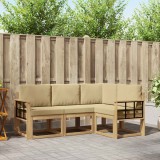 vidaXL Set de canapele de exterior cu pernă 4 pcs Alb și Bej 3387572