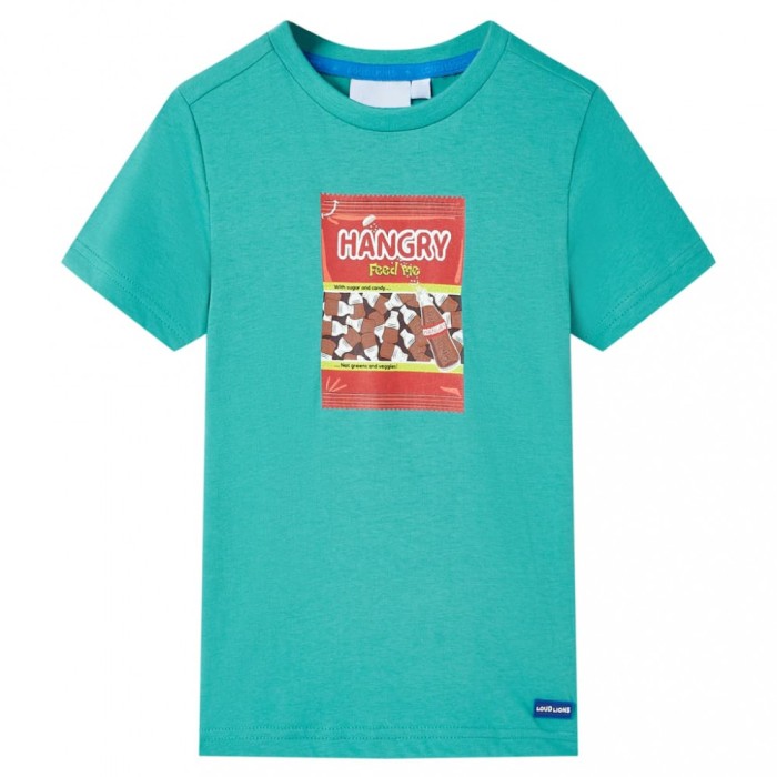 Tricou pentru copii cu m&acirc;neci scurte, verde mentă &icirc;nchis, 140