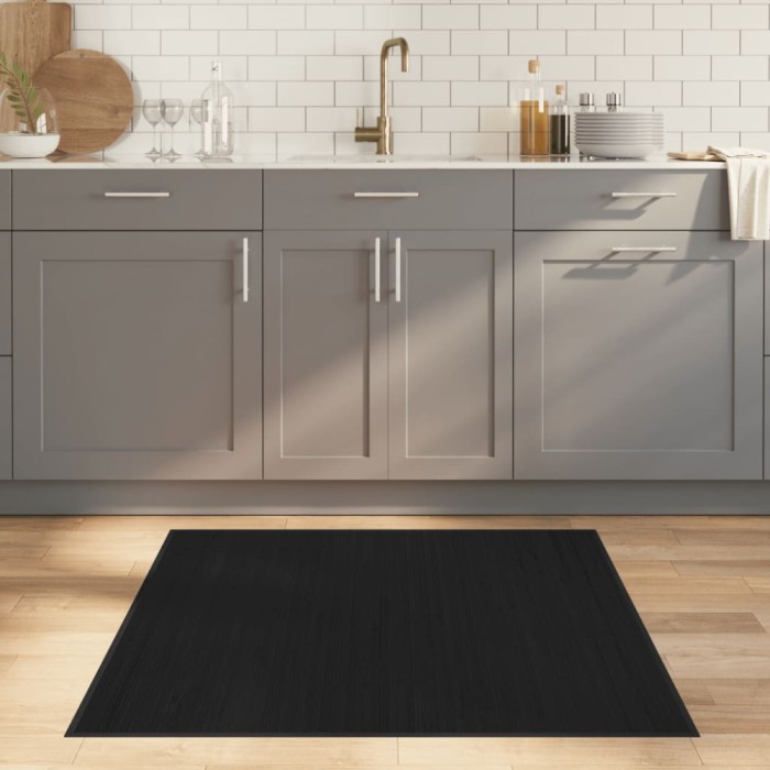 vidaXL Covor dreptunghiular, negru, 100x100 cm, bambus 376936