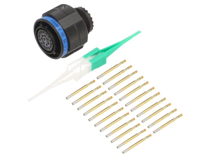 Conector militar drept, 22 pini