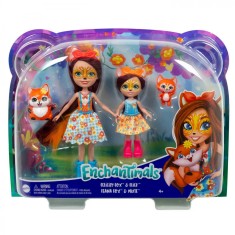 Enchantimals Set Papusi Surori Si Animalutele Lor Felicity Fox Si Flick Si Feana Fox Si Mixte foto