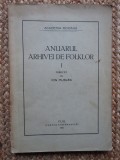 ANUARUL ARHIVEI DE FOLKLOR VOL. I -PUBLICAT DE ION MUSLEA