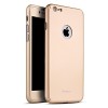 Husa iPhone 6 / 6S Full Cover 360 Auriu + Folie Sticla Securizata, Rezistenta la Socuri si Zgarieturi