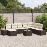 Cumpara ieftin Set de canapele pentru grădină 9 pcs Maro 55 x 62 x 69 cm