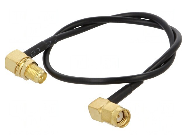 Cablu RP-SMA 50&Omega; 0,3m Negru &icirc;n Unghi