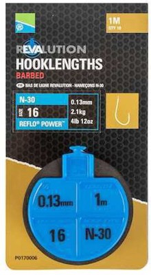 Carlige Legate Preston Revalution Hooklengths N-50, nr.14, 10buc/rola foto