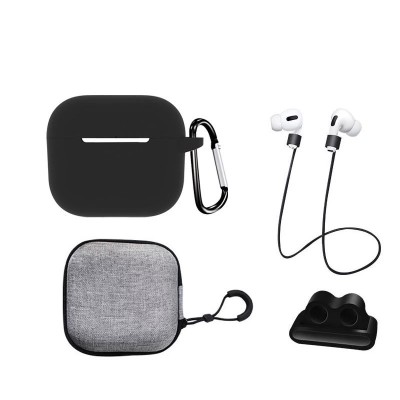 Set extins 5 in 1 marca THD pentru protectia castilor Apple Airpods 3, culoarea negru foto