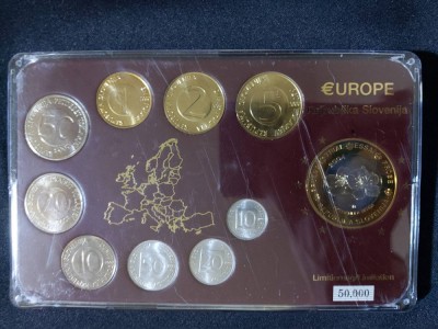 Seria completata monede - Slovenia 1992-2003, 9 monede + medal foto