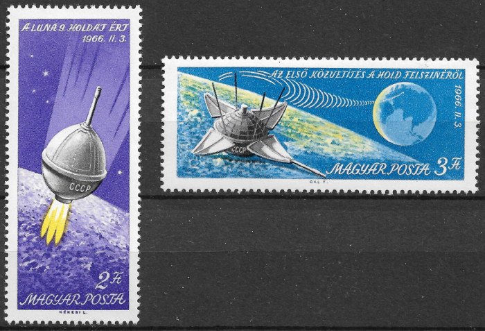 Ungaria - 1966 - Nava spațială Luna 9 - serie completă neuzată (T168)