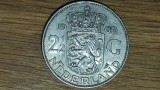 Olanda - moneda de colectie mare ⌀ 33mm 15gr argint 720 - 2 1/2 gulden 1960 AUNC, Europa