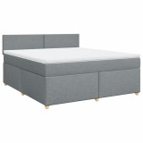 Cumpara ieftin Pat continental, gri deschis, 180x200 cm, material textil