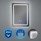Oglindă baie Leziter 60x80 cm cu iluminare LED tactilă, 6000K, IP44