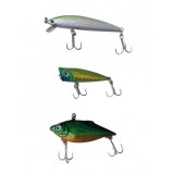 Set 3 Voblere Pescuit Rapitori: Stiuca, Salau, Somn. Scufundare Lenta, Floating, 5-8cm, 34g, Cool Angel. Momeala Peste 3D, Carlige Otel