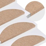 Covorase Scari Autoadezive vidaXL, 10 Buc, Bej, 65x22.5x3.5 cm, Pasla Antiderapanta, Protectie Scari